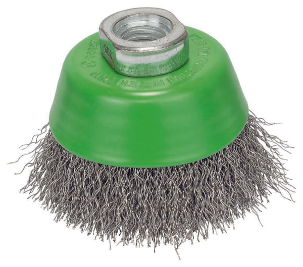 Bosch Brush - Wire cup brush, stainless 65 mm, 0,3 mm, M14, crimped wire -  2608622061