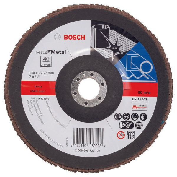 Bosch Metal Grinding Disc 130mm Grit 40 | Angle Grinder Abrasive Wheel