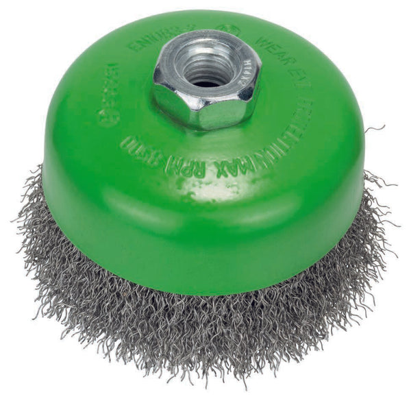 Bosch Brush - Wire cup brush, stainless 100 mm, 0,3 mm, M14, crimped wire -  2608622103