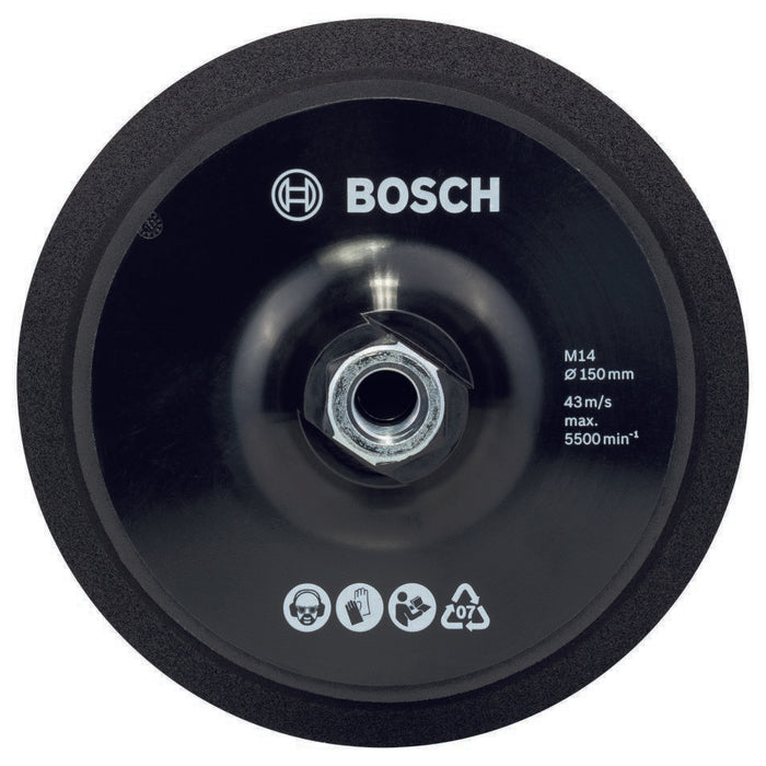 Bosch Backing pads - M14 backing pad, 150 mm diameter, with Velcro-type fastening system -  2608612027