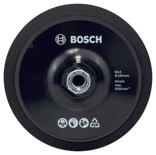 Bosch Backing pads - M14 backing pad, 150 mm diameter, with Velcro-type fastening system -  2608612027