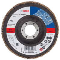 Bosch Flap discs - Flap disc Standard for Metal 115 mm, 22.23 mm, 40, angled -  2608603652