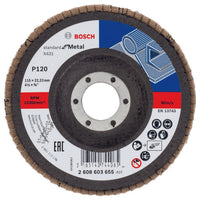 Bosch Standard Metal Grinding Disc X431 P120, 4.5 Inch Flap Disc, Abrasive Disc for Metal Grinding, P120 Grit