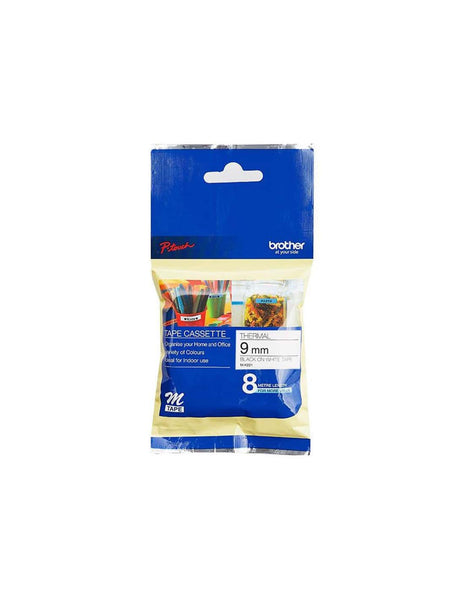 HellermannTyton : Brother Compatible PTM95 Label Tape 9mm x 8.0M  on White - (MK221)