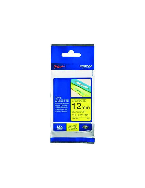 HellermannTyton : Brother TZ Flexible Label Tape 12mm x 8.0M  on Yellow - (TZFX12BKYL)