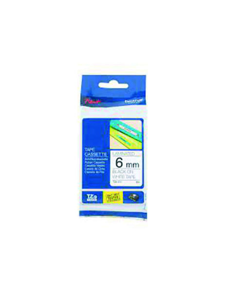 HellermannTyton : Brother TZ Flexible Label Tape 6mm x 8.0M  on White - (TZFX6BKWT)