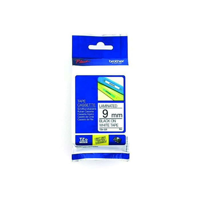 HellermannTyton : Brother TZ Flexible Label Tape 9mm x 8.0M  on White - (TZFX9BKWT)