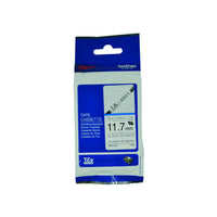 HellermannTyton : Brother TZ Heatshrink Label 12mm x 1.5M  on White - (TZHS12BKWT)