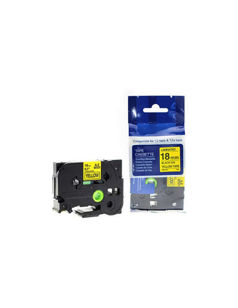 HellermannTyton : Brother TZ Label Tape 18.0Mm x 8.0M  on Yellow - (TZ641)