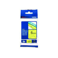 HellermannTyton : Brother TZ Label Tape 6mm x 8.0M  on Yellow - (TZ6BKYL)