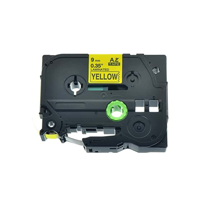 HellermannTyton : Brother TZ Label Tape 9mm x 8.0M  on Yellow - (TZ621)