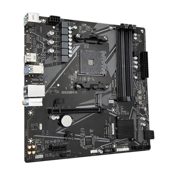 GIGABYTE AMD B550 Chipset for AMD AM4; 4x Dual DDR4; 2x M2; HDMI; DP; mATX-GA-B550M-K