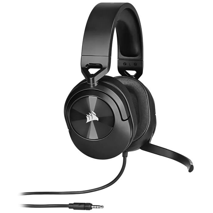 HS55 Stereo Carbon Headset; 50mm Audio Drivers; Omnidirectional mic; Analog; On-ear volume and mute controls - PC/PS/XBOX Corsair