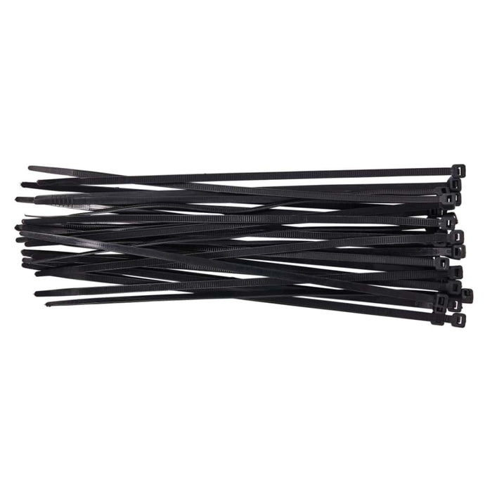 EXTRALINK Black Cable Ties 5x250mm - Pack of 100. Durable Nylon Zip Ties for Cable Management.