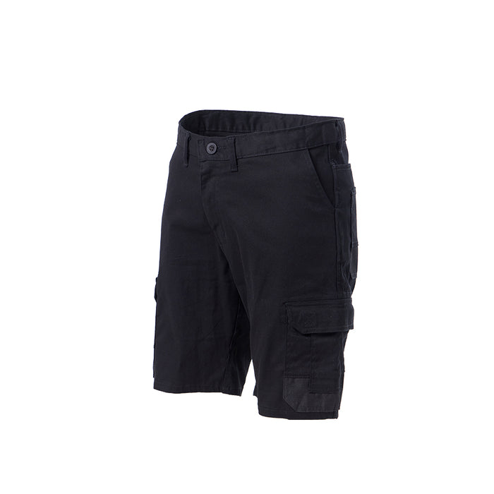 DROMEX Black Cotton Stretch Cargo Shorts: Comfortable Workwear for Men | Shop Now!