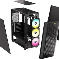 480T RGB Airflow Black Tempered Glass Mid-Tower; 2x 2.5'' Drive Bays; Up to 360mm; 1x 120mm fan incl