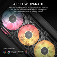 FRAME 4000D LCD RS ARGB Premium Mid-Tower PC Case; Includes 4x RS120 PWM ARGB Fans; XENEON EDGE; Black.