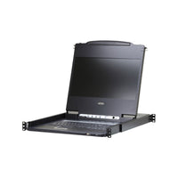 17'' wide Screen Full HD LCD console support USB DVI; HDMI; VGA W/(US99KB/USKB/SPKB)/W/(US/EU) CORD/(LONG RACK) ATEN TECH-CL6700MW