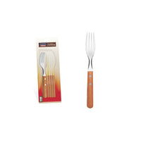 Tramontina Churrasco 6-Piece Stainless Steel Table Forks with Wooden Handles - BBQ, Dining