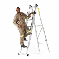 DROMEX CONTI JACKET P/COTT FIT KHAKI [36] - Workwear, Safety Apparel - Man on ladder wearing khaki conti suit jacket.