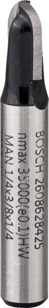 Bosch: Router bits  - Core box bits 1/4", R1 3,2 mm, D 9,5 mm, L 9,2 mm, G 40 mm -  SKU: 2608628425