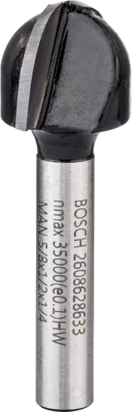 Bosch: Router bits  - Core box bits 1/4", R1 8 mm, D 15,9 mm, L 12,3 mm, G 45 mm -  SKU: 2608628633