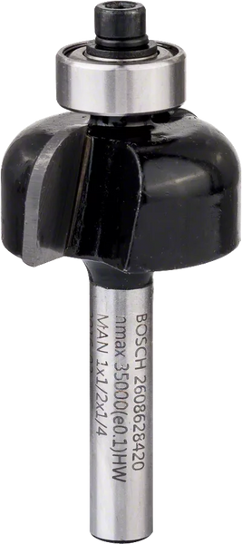 Bosch: Router bits  - Core box bits 1/4", R1 6,3 mm, D 25,4 mm, L 12,7 mm, G 54 mm -  SKU: 2608628420