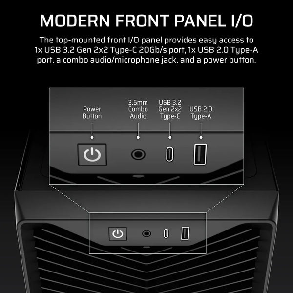 3200D RS Mid-Tower PC Case; 3x RS120 fans incl - Black.-CC-9011334-WW