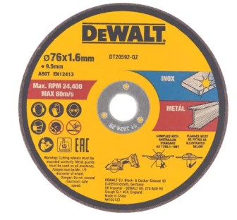 DeWalt Steel Cutting Disc 76mm (3 Pack) DT20592-QZ