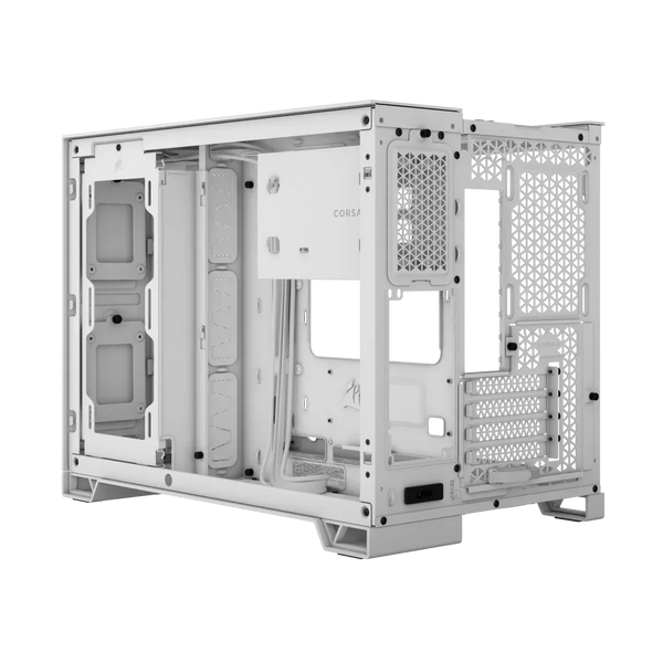 2500D Airflow White Mid-Tower Dual Chamber PC Case; 2x 3.5'' |  2x 2.5'' Drive Bays; Up to 360mm Radiator compatible-CC-9011264-WW