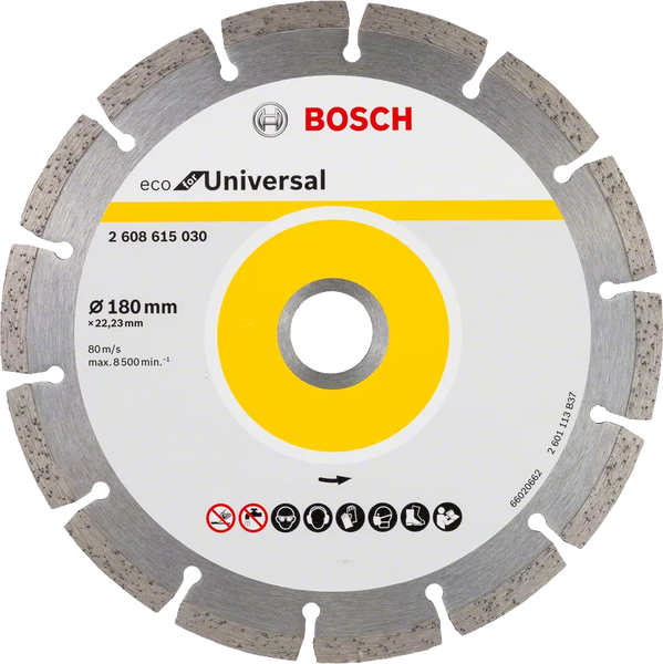 Bosch: Diamond discs  - ECO for Universal 180 x 22,25 - Segmented -  SKU: 2608615030