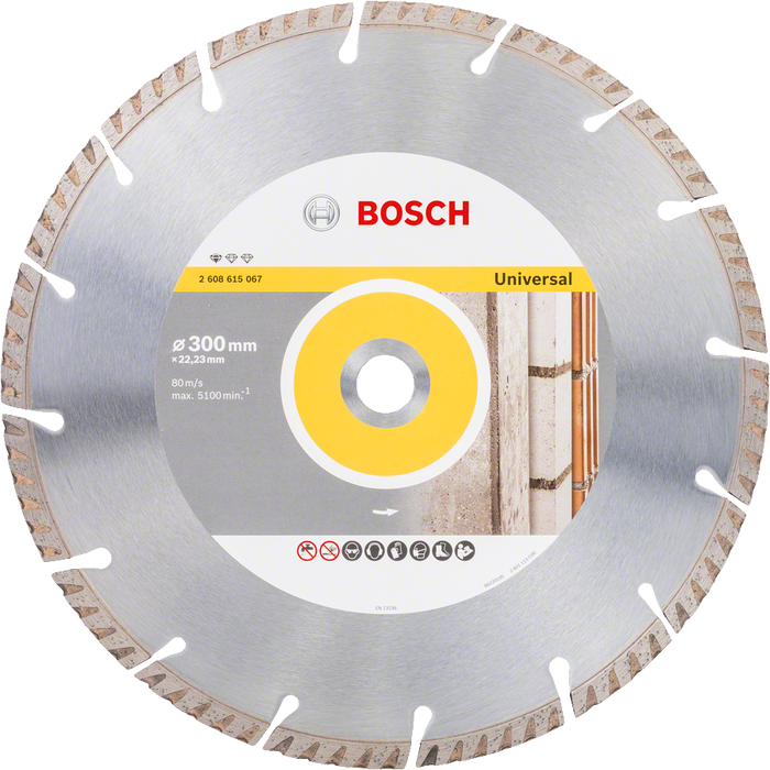 Bosch 300mm Universal Diamond Blade: Segmented Cutting Disc for Concrete, Stone & Masonry