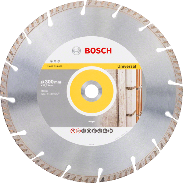 Bosch 300mm Universal Diamond Blade: Segmented Cutting Disc for Concrete, Stone & Masonry