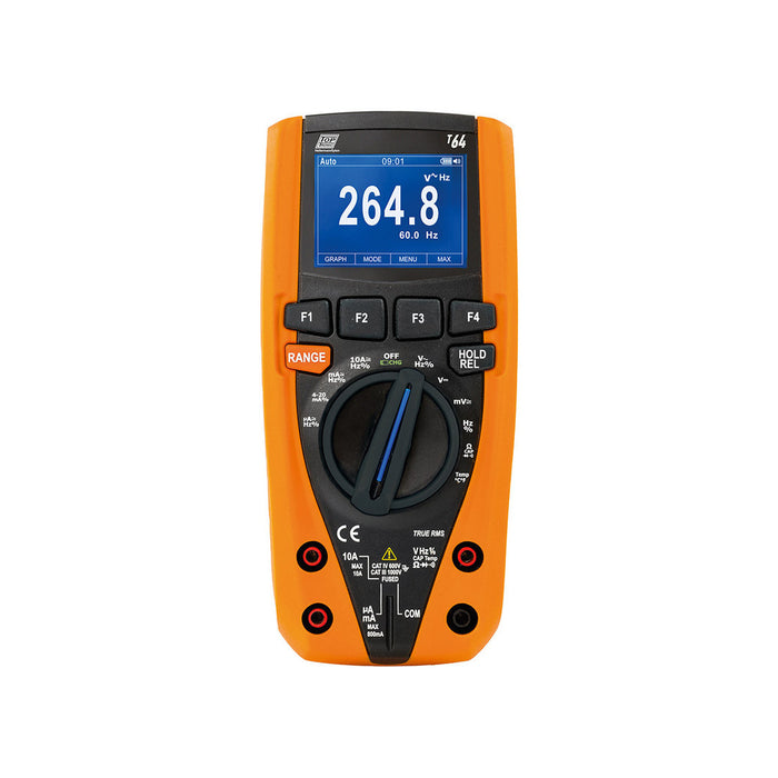 TOP T64 Digital Multimeter: True RMS, AC DC, Data Logger. High-Precision Electrical Measurement Tool.