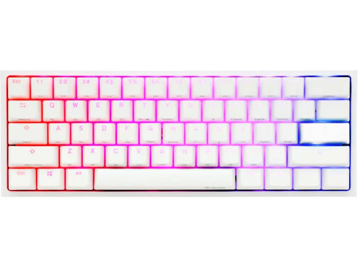 Ducky Keyboard One 2 Pro 60% Mechanical Keyboard; RGB; PBT Double Shot Keycaps - White- Cherry Silver. Aerocool