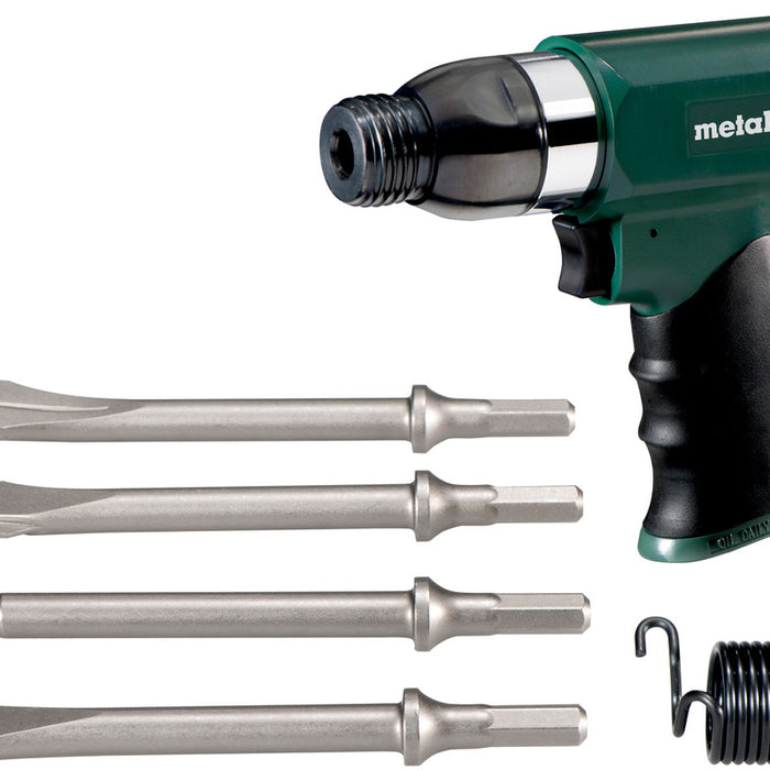 Metabo Air Chipping Hammer Set: Pneumatic Demolition Tool with Chisels