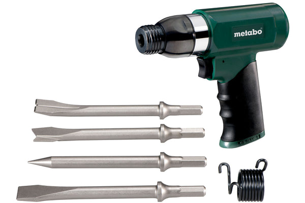 Metabo Air Chipping Hammer Set: Pneumatic Demolition Tool with Chisels