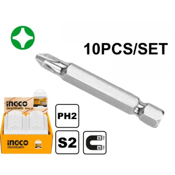 INGCO PDQ ACC SCREWDRIVER BIT PH2X50MM 10PCS