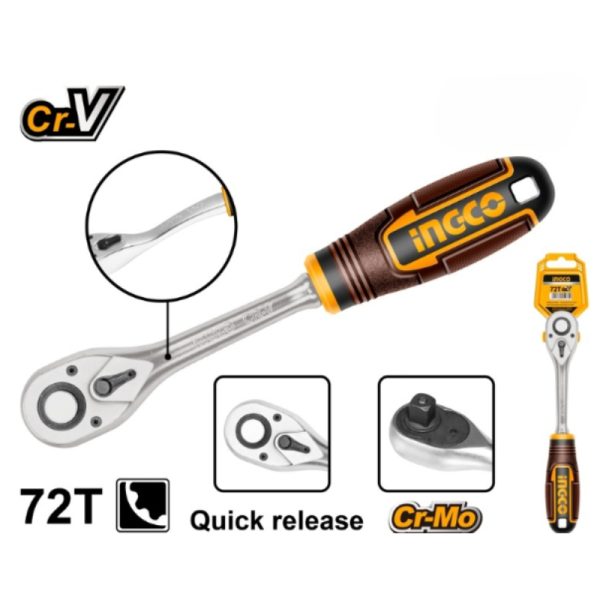 INGCO Ratchet Wrench 45T 200MM - Quick Release - High Quality Hand Tool