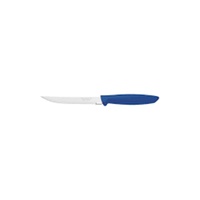 Tramontina Steak Knife 5 inch Blue Handle - Serrated Blade Kitchen Knife for Meat Cutting
