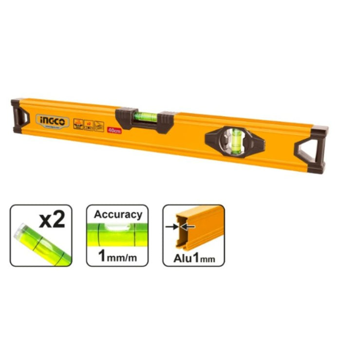 INGCO Level 2 Vial 60CM HSL58060 - Accurate Spirit Level Tool