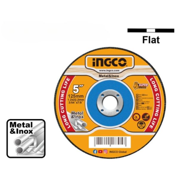 INGCO Cutting Disc - Metal & Inox, 5 inch (125mm) Abrasive Wheel
