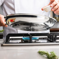 Tramontina Professional Stainless Steel Frying Pan - 20 cm. Silver fry pan with long handle. Durable kitchen cookware.
