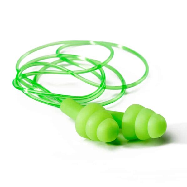 DROMEX EARPLUG RUBBER CORDED GREEN  DR-090C