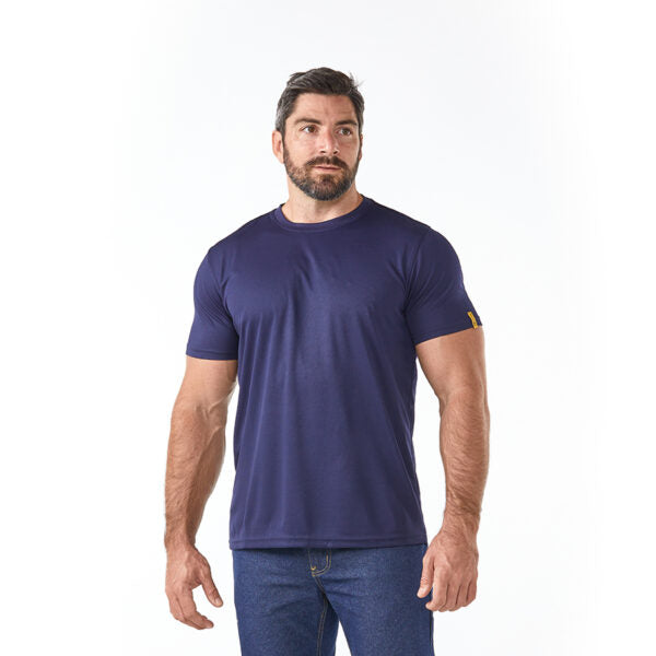 DROMEX SHIRT TEE Q/DRY N/BLUE [S]  DW-TECH-TNB-S