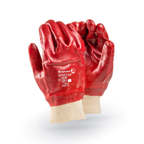 DROMEX GLOVE PVC RED  GPVC/KW