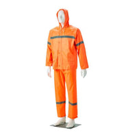 DROMEX RAIN SUIT RUBBER REFL/TAPE ORG [XL]  PRSRUB/SOR-XL