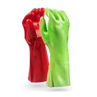 DROMEX GLOVE PVC HIVIZ RED & GREEN W/LENGTH  CRONUS/RGW