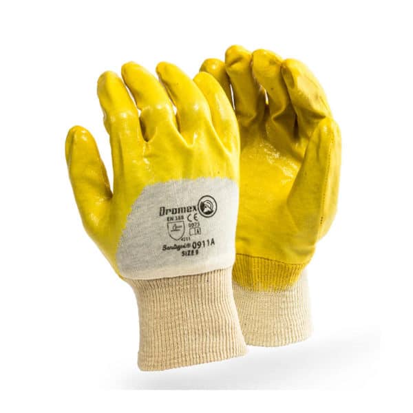 DROMEX GLOVE NITRILE YEL P/COATED [11]  DH0911A-11