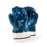 DROMEX GLOVE NITRILE BLUE FULL/COATED S/CUFF [10]  0742/10